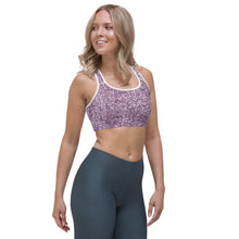 Load image into Gallery viewer, 'Purple Glitter Print' Sports bra