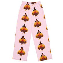 Load image into Gallery viewer, 'Pink Turkey Eating Pants' All-Over Print Unisex Wide-Leg Pants