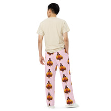 Load image into Gallery viewer, 'Pink Turkey Eating Pants' All-Over Print Unisex Wide-Leg Pants