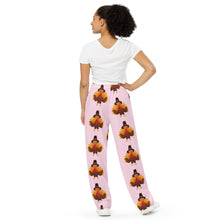 Load image into Gallery viewer, 'Pink Turkey Eating Pants' All-Over Print Unisex Wide-Leg Pants