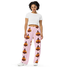 Load image into Gallery viewer, 'Pink Turkey Eating Pants' All-Over Print Unisex Wide-Leg Pants