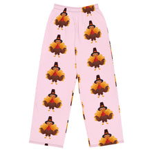 Load image into Gallery viewer, 'Pink Turkey Eating Pants' All-Over Print Unisex Wide-Leg Pants