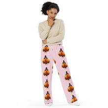 Load image into Gallery viewer, 'Pink Turkey Eating Pants' All-Over Print Unisex Wide-Leg Pants