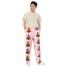 Load image into Gallery viewer, 'Pink Turkey Eating Pants' All-Over Print Unisex Wide-Leg Pants