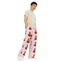 Load image into Gallery viewer, 'Pink Turkey Eating Pants' All-Over Print Unisex Wide-Leg Pants