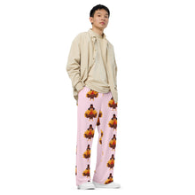 Load image into Gallery viewer, 'Pink Turkey Eating Pants' All-Over Print Unisex Wide-Leg Pants