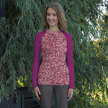 Load image into Gallery viewer, 'Pretty Pink & Sparkle Print' Women's Rash Guard Long Sleeve Shirt