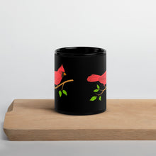 Load image into Gallery viewer, Red Cardinal Black Glossy Mug
