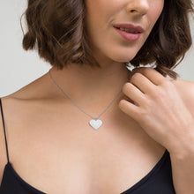 Load image into Gallery viewer, 'Love Heart' Engraved Silver Heart Necklace