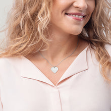 Load image into Gallery viewer, 'Love Heart' Engraved Silver Heart Necklace
