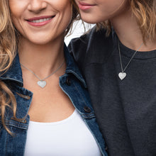 Load image into Gallery viewer, 'Love Heart' Engraved Silver Heart Necklace