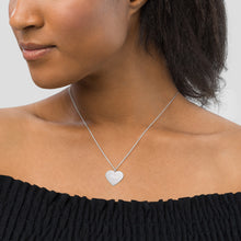 Load image into Gallery viewer, 'Love Heart' Engraved Silver Heart Necklace
