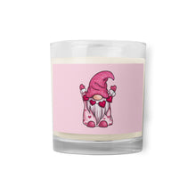 Load image into Gallery viewer, 'Pink Heart Valentine Gnome' Glass Jar Soy Wax Candle