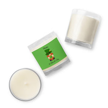 Load image into Gallery viewer, 'Happy St. Patrick's Day Gnome' Green Glass Jar Soy Wax Candle