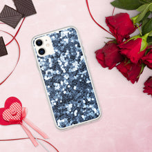 Load image into Gallery viewer, 'Blue Glitter Sparkle Confetti Print' iPhone Case