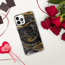 Load image into Gallery viewer, 'Black & Gold Marble Print' iPhone Case