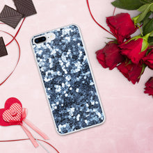 Load image into Gallery viewer, 'Blue Glitter Sparkle Confetti Print' iPhone Case