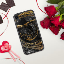 Load image into Gallery viewer, 'Black & Gold Marble Print' iPhone Case