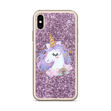 Load image into Gallery viewer, 'Purple Pastel Glitter Unicorn' iPhone Case