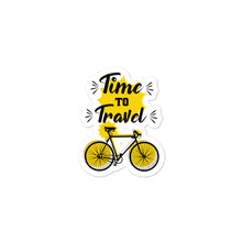 Load image into Gallery viewer, 'Time To Travel Bicycle' Bubble-free stickers