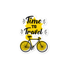 Load image into Gallery viewer, 'Time To Travel Bicycle' Bubble-free stickers