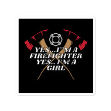 Load image into Gallery viewer, ‘Female Firefighter’ Bubble-free stickers