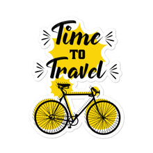 Load image into Gallery viewer, 'Time To Travel Bicycle' Bubble-free stickers