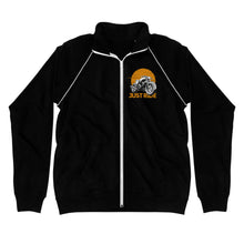 Load image into Gallery viewer, 'Just Ride Motorcycle Hog' Men's Piped Fleece Jacket