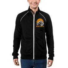 Load image into Gallery viewer, 'Just Ride Motorcycle Hog' Men's Piped Fleece Jacket