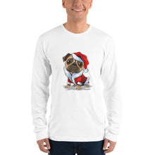 Load image into Gallery viewer, 'Santa Pug' Long sleeve unisex t-shirt Made in USA