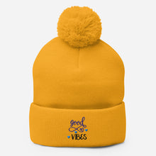 Load image into Gallery viewer, 'Good Vibes' Pom-Pom Beanie