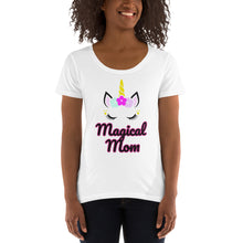 Load image into Gallery viewer, 'Magical Mom' Ladies' Unicorn Scoop Neck Tee