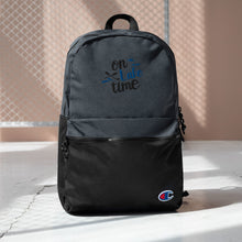 Load image into Gallery viewer, ‘On Lake Time’ Embroidered Champion Backpack