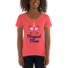 Load image into Gallery viewer, 'Magical Mom' Ladies' Unicorn Scoop Neck Tee
