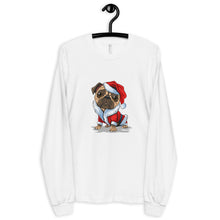 Load image into Gallery viewer, 'Santa Pug' Long sleeve unisex t-shirt Made in USA