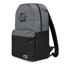 Load image into Gallery viewer, ‘On Lake Time’ Embroidered Champion Backpack