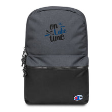 Load image into Gallery viewer, ‘On Lake Time’ Embroidered Champion Backpack