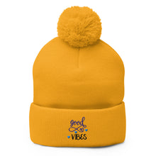 Load image into Gallery viewer, 'Good Vibes' Pom-Pom Beanie