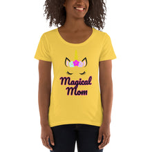 Load image into Gallery viewer, 'Magical Mom' Ladies' Unicorn Scoop Neck Tee