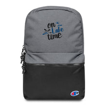 Load image into Gallery viewer, ‘On Lake Time’ Embroidered Champion Backpack