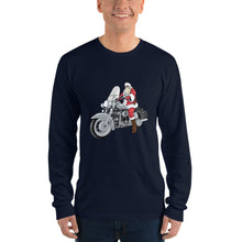 Load image into Gallery viewer, 'Motorcycle Santa' Unisex Long sleeve t-shirt Made in USA