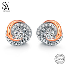 Load image into Gallery viewer, 'Love Circle' Rose Gold Stud Earrings