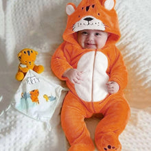 Load image into Gallery viewer, Hooded Tiger Jumpsuit Romper