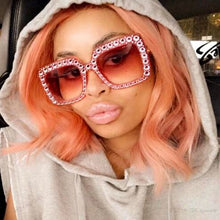 Load image into Gallery viewer, Large Glam Diamond Square Sunglasses - Women's Fashion Sunglasses