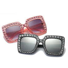 Load image into Gallery viewer, Large Glam Diamond Square Sunglasses - Women's Fashion Sunglasses