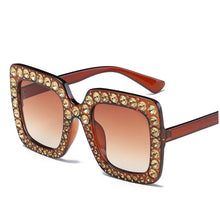 Load image into Gallery viewer, Large Glam Diamond Square Sunglasses - Women's Fashion Sunglasses