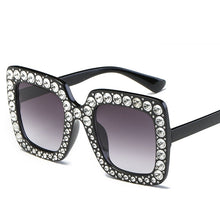 Load image into Gallery viewer, Large Glam Diamond Square Sunglasses - Women's Fashion Sunglasses