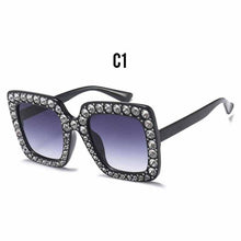 Load image into Gallery viewer, Large Glam Diamond Square Sunglasses - Women's Fashion Sunglasses