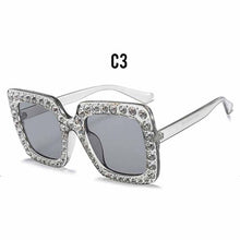 Load image into Gallery viewer, Large Glam Diamond Square Sunglasses - Women's Fashion Sunglasses