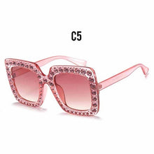 Load image into Gallery viewer, Large Glam Diamond Square Sunglasses - Women's Fashion Sunglasses